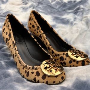 Tory Burch Cheetah Print Wedge Pumps